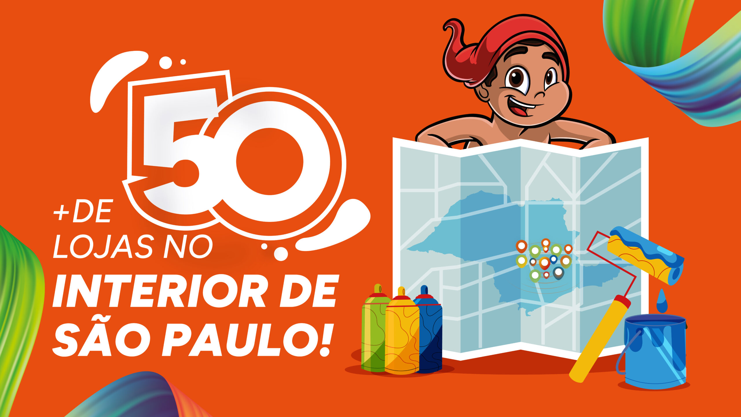 Mais de 50 lojas no interior de São Paulo.